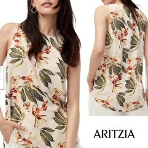 Aritzia Babaton Adelard Sleeveless Blouse, Size S/P, Bone/Orange